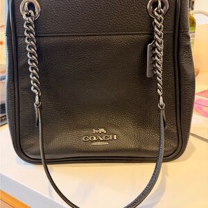Coach Black Pebbled Leather Shoulder Bag